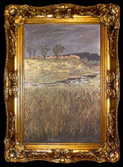 framed  Max Klinger Landscape at the Unstrut (mk09), ta009-2